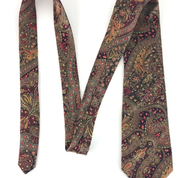 Damon Multicolor 100% Silk Mens Tie Necktie Geometric Floral Design - Picture 6 of 6